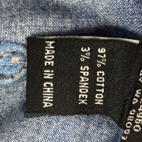 Christine Alexander Trucker Jacket Women L Blue Denim Rhinestone Mandala Crystal - Picture 5 of 16